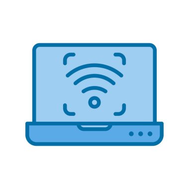 İnternet Dolu Mavi Vektör Simgesi Tasarımı