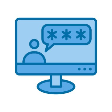 Sohbet Kodu Mavi Vektör Simgesi Tasarımı