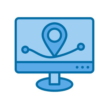 Uzaklık Mavi Vektör Simgesi Desig ile Dolu