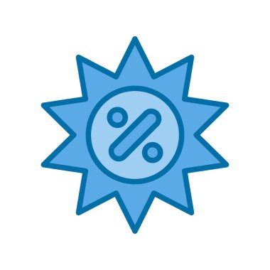 İndirim Doldurulmuş Mavi Vektör Simgesi Tasarımı