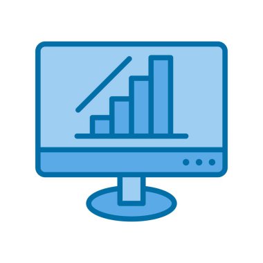 Büyüme Doldurulmuş Mavi Vektör Simgesi Tasarımı