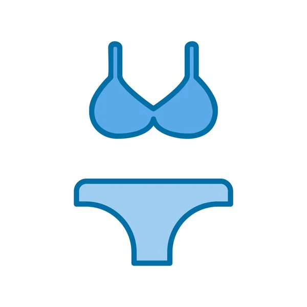 Stroje Kąpielowe Wypełnione Blue Vector Icon Desig — Wektor stockowy