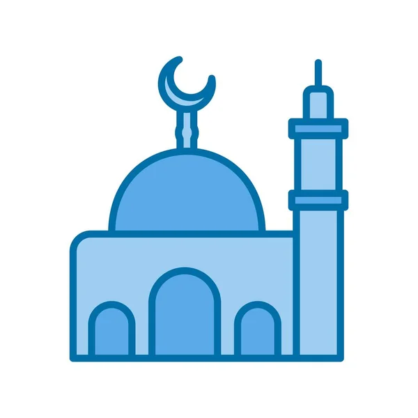 Meczet Wypełniony Blue Vector Icon Desig — Wektor stockowy