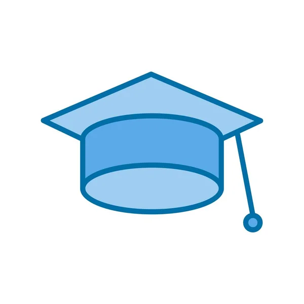 Graduation Filled Blue Vector Icon Desig — Stockvector