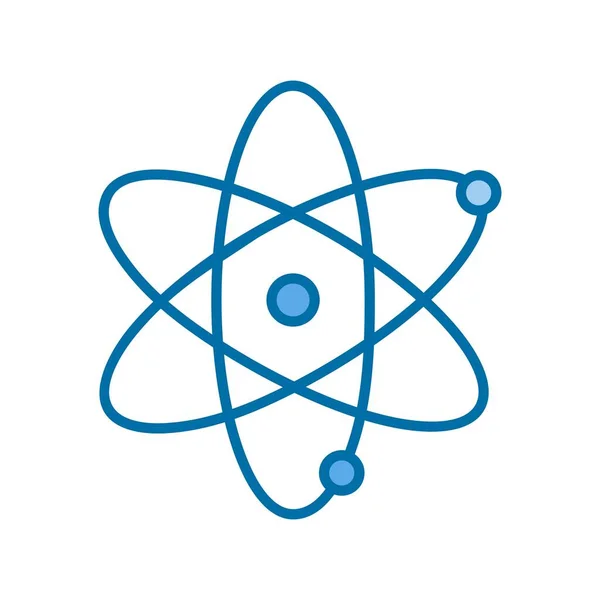 Atom Gefüllte Blaue Vektor Ikone Desig — Stockvektor