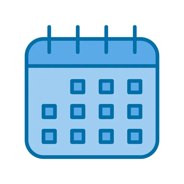 Calendario Llenado Vector Azul Icono Desig — Vector de stock