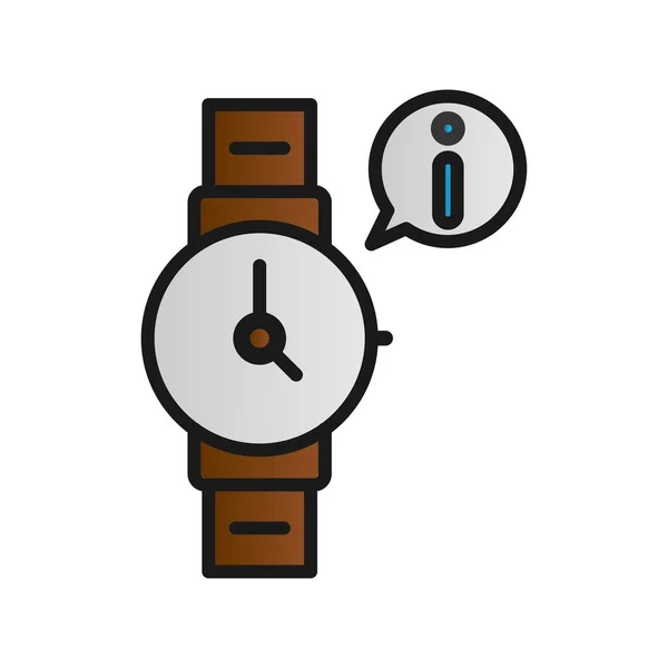 Horloge Gevuld Gradiënt Vectoricoon Desig — Stockvector
