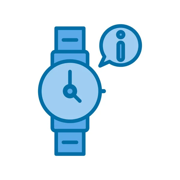 Horloge Gevuld Blauwe Vector Icoon Desig — Stockvector