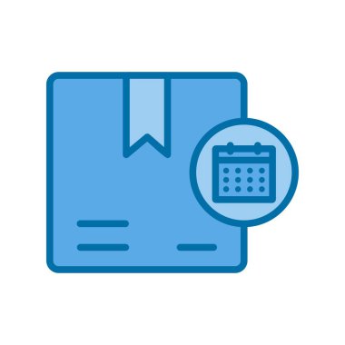 Takvim Doldurulmuş Mavi Vektör Simgesi Tasarımı