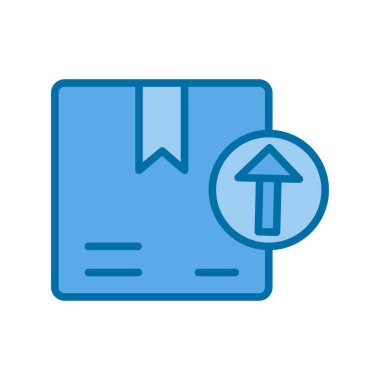 Yükleme İçi Dolu Mavi Vektör Simgesi Tasarımı