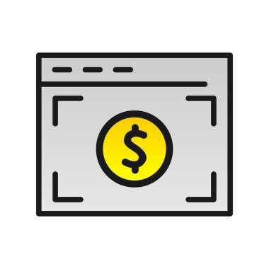 Dolar Dolarlı Gradyan Vektör Simgesi Tasarımı