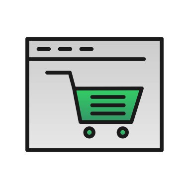 Çevrimiçi Satış Doldurulmuş Gradyan Vektör Simgesi Tasarımı