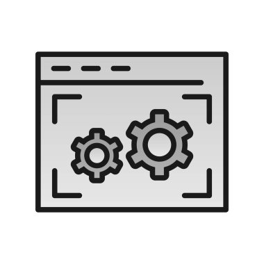 Web Ayarları Doldurulmuş Gradyan Vektör Simgesi Tasarımı