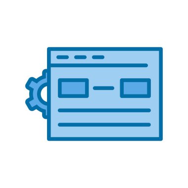 Web Ayarları Dolu Mavi Vektör Simgesi Tasarımı