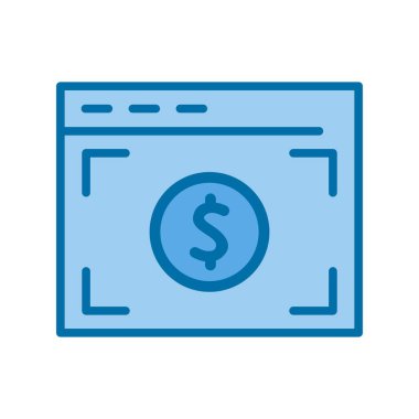 Dolarlık Dolu Mavi Vektör Simgesi Tasarımı