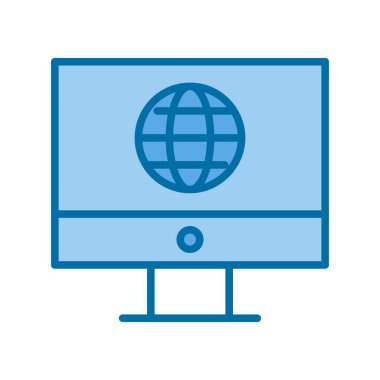 Lcd Mavi Vektör Simgesi Tasarımı