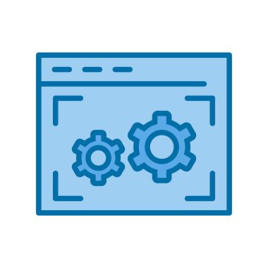 Web Ayarları Dolu Mavi Vektör Simgesi Tasarımı