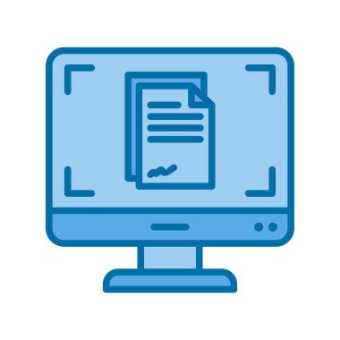 Çevrimiçi Dolu Mavi Vektör Simgesi Tasarımı