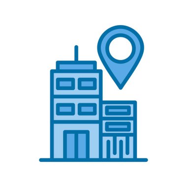 Konum Mavi Vektör Simgesi Tasarımı