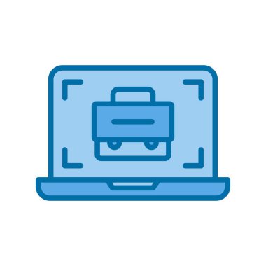 Laptop Mavi Vektör Simgesi Tasarımı