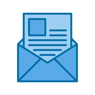 Posta Doldurulmuş Mavi Vektör Simgesi Tasarımı