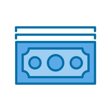 Mavi Vektör Simgesi Tasarımı Doldurulmuş Para