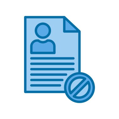 Reddedilmiş Mavi Vektör Simgesi Tasarımı