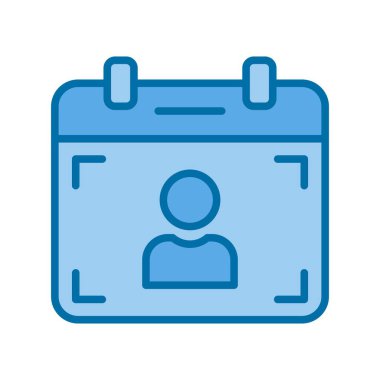 Takvim Doldurulmuş Mavi Vektör Simgesi Tasarımı