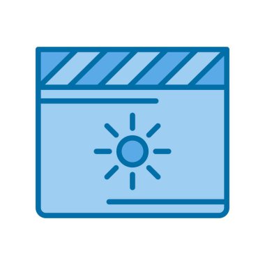 Mavi Vektör Simgesi Tasarımı Dolu Görüntü Parlaklığı