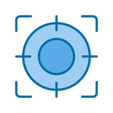 Odaklanmış Mavi Vektör Simgesi Desig