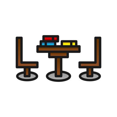 Tablo Doldurulmuş Gradyan Vektör Simgesi Tasarımı