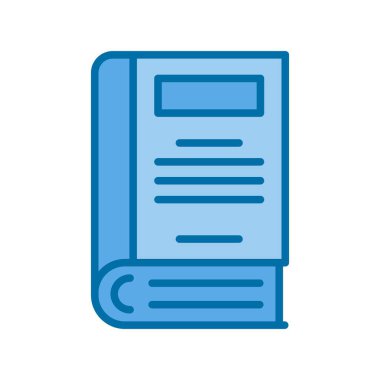 Mavi Vektör Simgesi Tasarımı Doldurulmuş Kitap