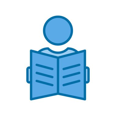 Doldurulmuş Mavi Vektör Simgesi Tasarımı Okunuyor