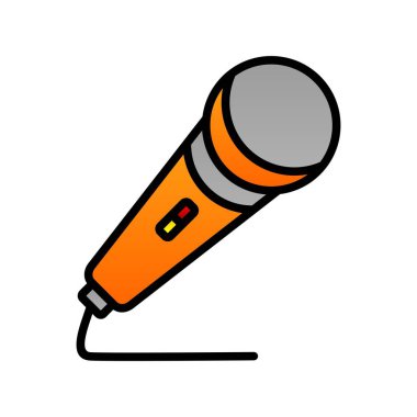 Mikrofon Doldurulmuş Gradyan Vektör Simgesi Tasarımı