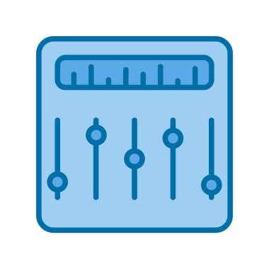 Ses Karıştırıcı Mavi Vektör Simgesi Tasarımı