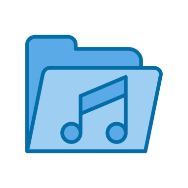 Müzik Dizini Mavi Vektör Simgesi Tasarımı