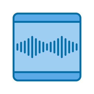 Ses Dalgaları Mavi Vektör Simgesi Tasarımı Dolu