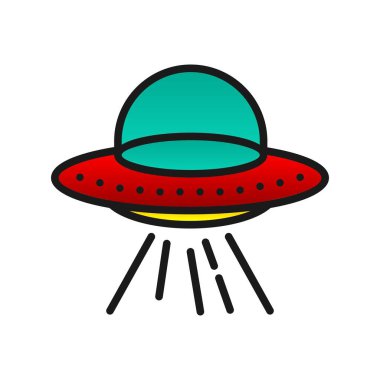 Ufo Doldurulmuş Gradyan Vektör Simgesi Tasarımı