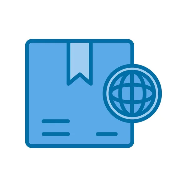 World Filled Blue Vector Icon Desig — Archivo Imágenes Vectoriales