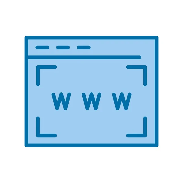 Web Search Filled Blue Vector Icon Desig — Stock Vector