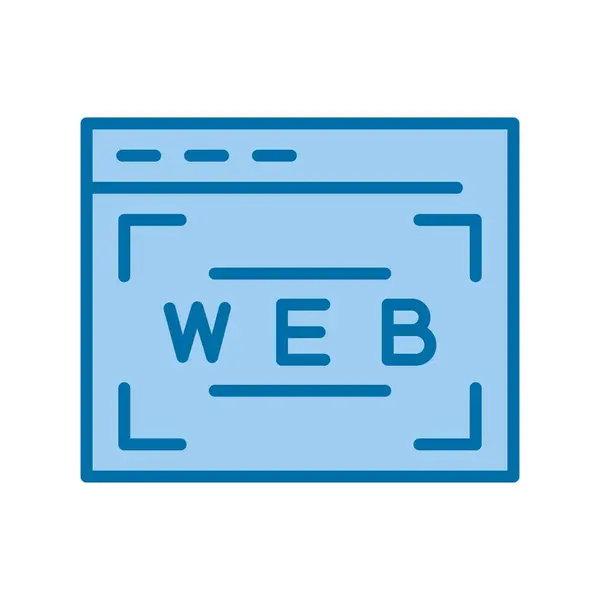 Sitio Web Lleno Vector Azul Icono Diseño — Archivo Imágenes Vectoriales