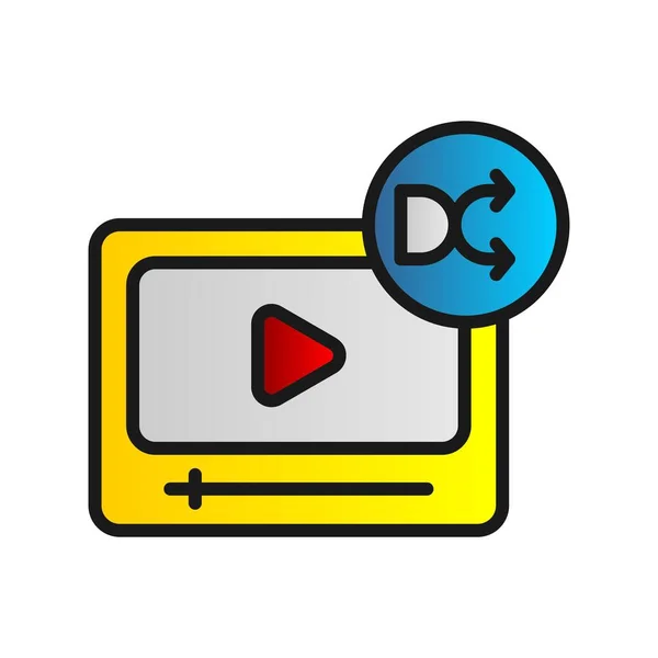 Video Connect Gefüllte Gradient Vector Icon Desig — Stockvektor