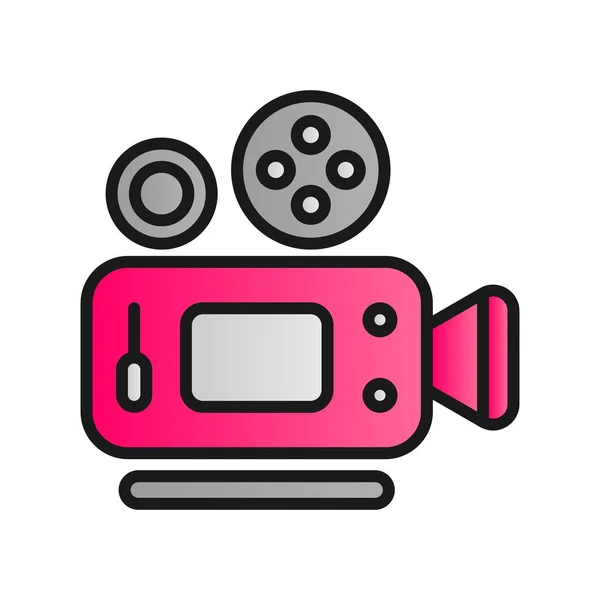 Videokamera Füllte Gradient Vector Icon Desig — Stockvektor