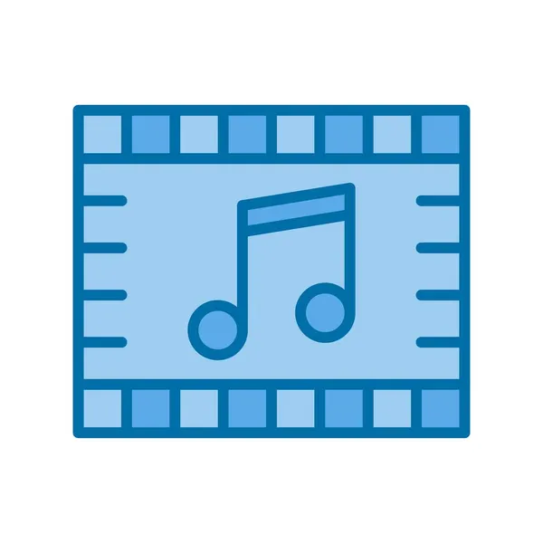 Muziek Gevuld Blauwe Vector Icon Desig — Stockvector