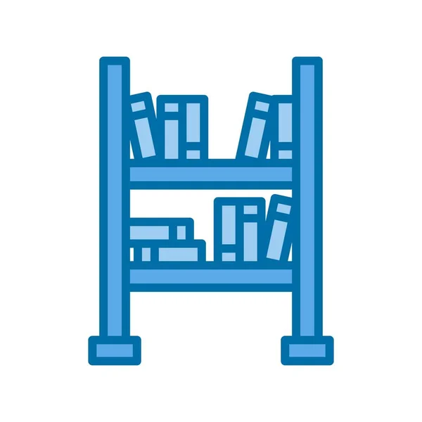 Biblioteket Fyllt Blå Vektor Icon Desig — Stock vektor