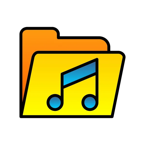 Musikordner Gefüllt Gradient Vector Icon Desig — Stockvektor