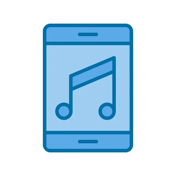 Music Filled Blue Vector Icon Desig — Stock Vector
