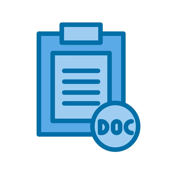 Doc Gefülltes Blue Vector Icon Design — Stockvektor