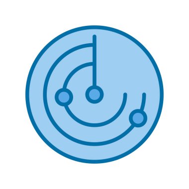 Radar Mavi Vektör Simgesi Tasarımı