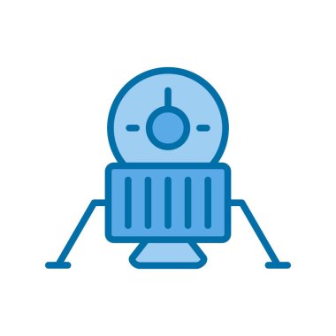 İniş Aracı Mavi Vektör Simgesi Tasarımı